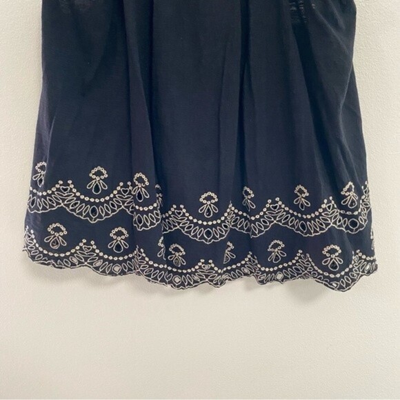 Free People Blouse Women’s Size Small Black Attina Scalloped Embroidered Tank - Picture 6 of 13